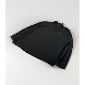 Polo Ralph Lauren Shirt Mens XXL Black Estate-Rib Quarter-Zip Pullover Mockneck